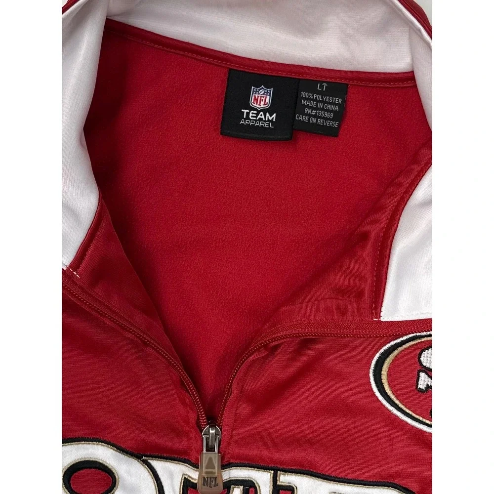 NFL San Francisco 49ers Track Jacket Mens L Red Full Zip Embroidered